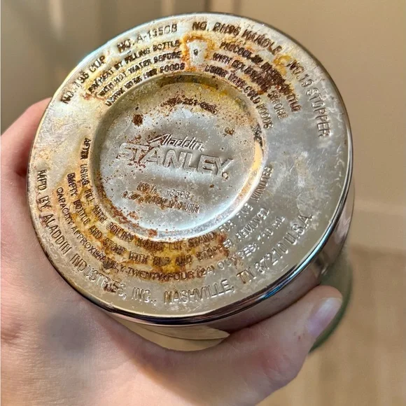 Vintage Stanley Aladdin Thermos 24 Oz A-1350B Wide Mouth Green - Picture 12 of 12